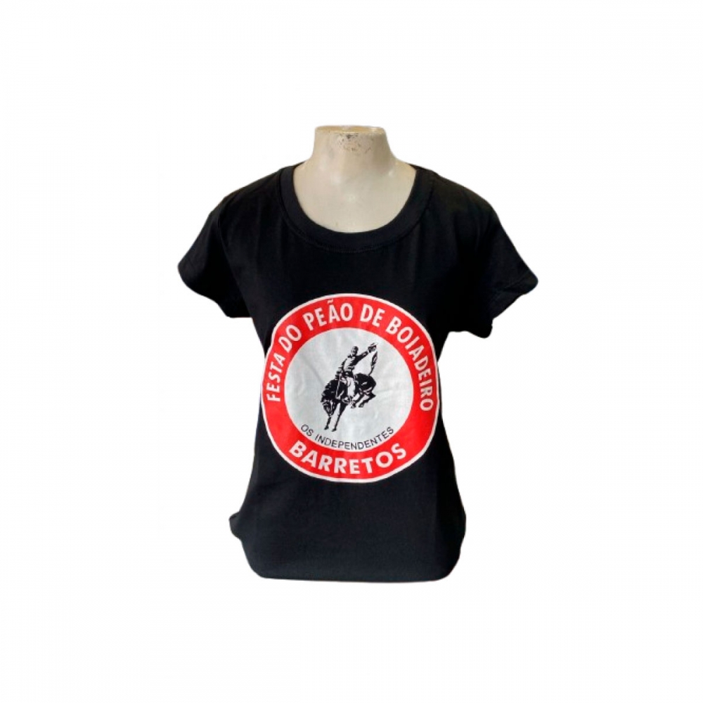 CAMISETA FEMEMININA OFICIAL FESTA DO PEÃO DE BARRETOS